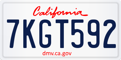 CA license plate 7KGT592