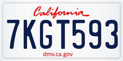 CA license plate 7KGT593