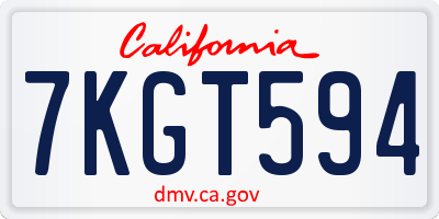 CA license plate 7KGT594