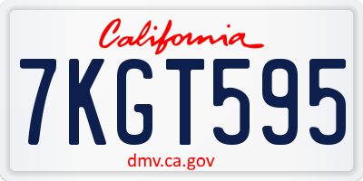 CA license plate 7KGT595