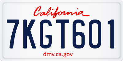 CA license plate 7KGT601