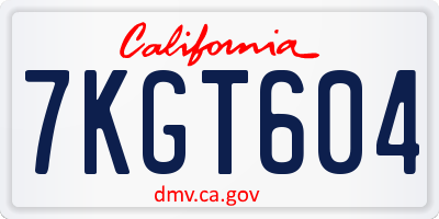 CA license plate 7KGT604