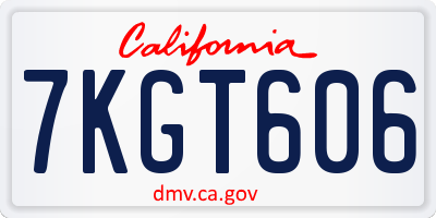 CA license plate 7KGT606