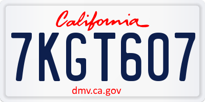 CA license plate 7KGT607