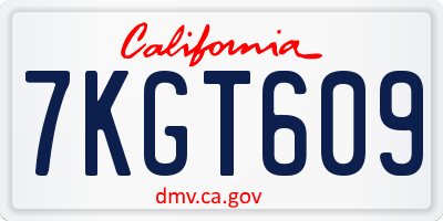 CA license plate 7KGT609