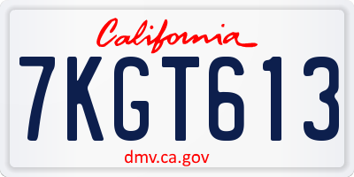 CA license plate 7KGT613