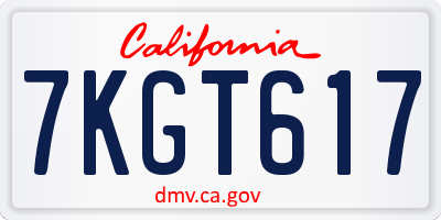 CA license plate 7KGT617
