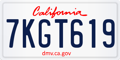 CA license plate 7KGT619