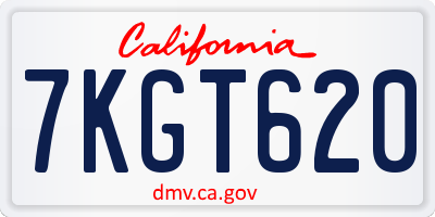 CA license plate 7KGT620