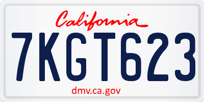 CA license plate 7KGT623