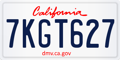 CA license plate 7KGT627