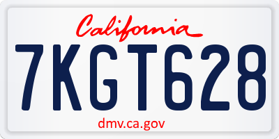 CA license plate 7KGT628