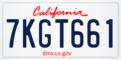CA license plate 7KGT661