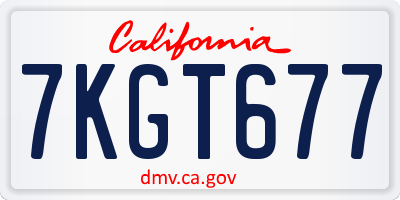 CA license plate 7KGT677