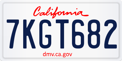CA license plate 7KGT682