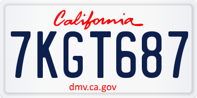CA license plate 7KGT687