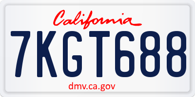 CA license plate 7KGT688