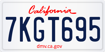 CA license plate 7KGT695