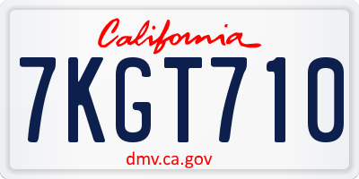 CA license plate 7KGT710