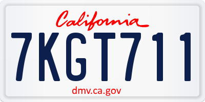 CA license plate 7KGT711