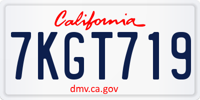 CA license plate 7KGT719