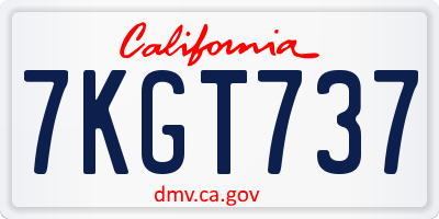 CA license plate 7KGT737
