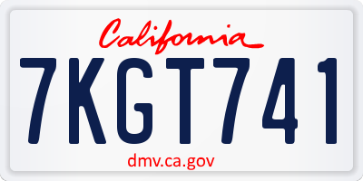 CA license plate 7KGT741