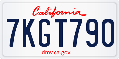 CA license plate 7KGT790