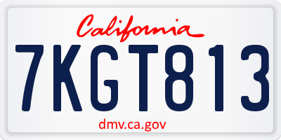 CA license plate 7KGT813