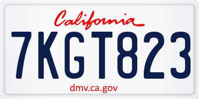CA license plate 7KGT823