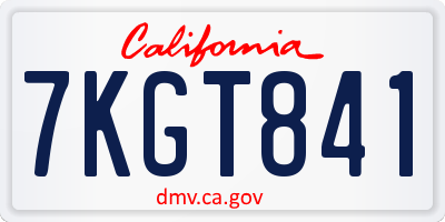 CA license plate 7KGT841