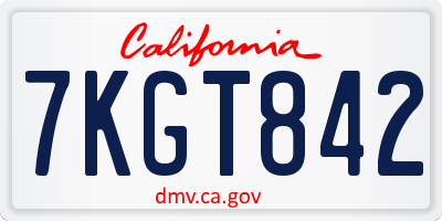 CA license plate 7KGT842
