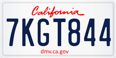 CA license plate 7KGT844