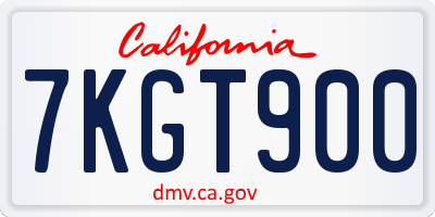 CA license plate 7KGT900