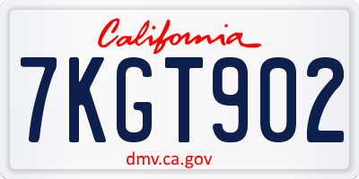 CA license plate 7KGT902