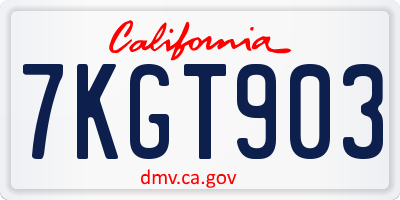 CA license plate 7KGT903