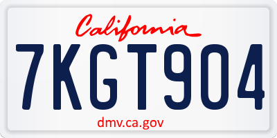 CA license plate 7KGT904