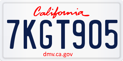 CA license plate 7KGT905