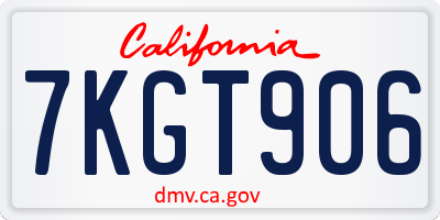 CA license plate 7KGT906