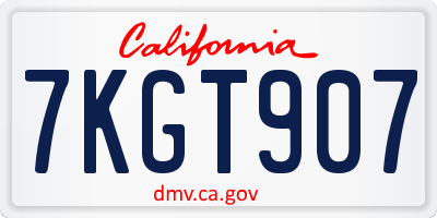CA license plate 7KGT907