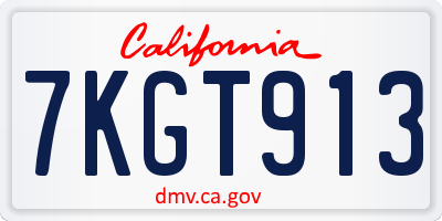 CA license plate 7KGT913