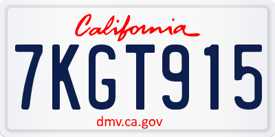 CA license plate 7KGT915