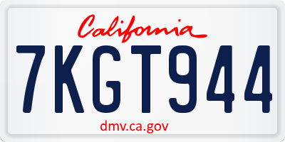 CA license plate 7KGT944
