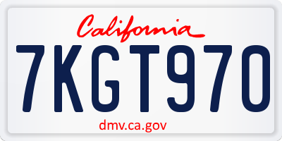 CA license plate 7KGT970