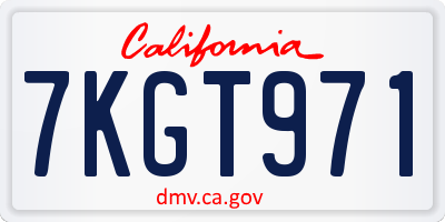 CA license plate 7KGT971