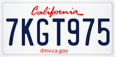 CA license plate 7KGT975