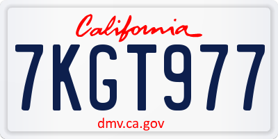CA license plate 7KGT977