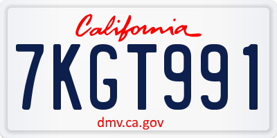 CA license plate 7KGT991