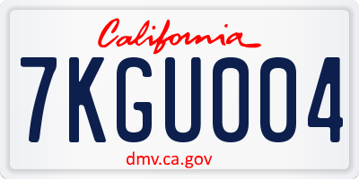 CA license plate 7KGU004