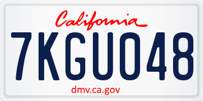 CA license plate 7KGU048